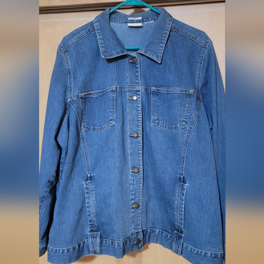 St John's Bay Stretch Jean Jacket 2x